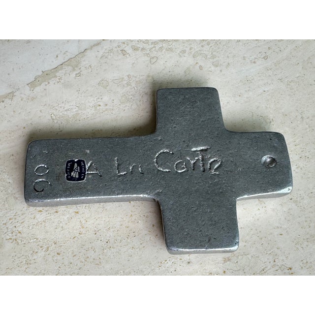 Late 20th Century Vintage Mexican Flowered Cross For Sale - Image 5 of 5