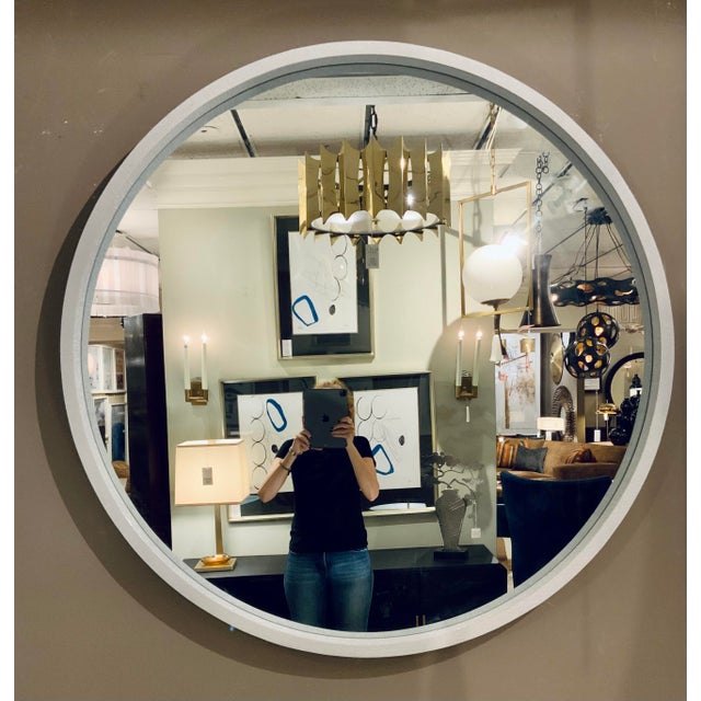 Interlude Home Modern Gray Linen Finished Como Wall Mirror Chairish