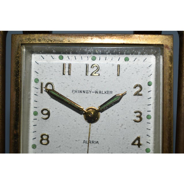Vintage Phinney-Walker German Hollywood Regency Style Desk Clock For Sale - Image 10 of 13