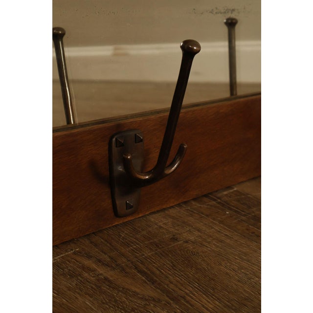 Gustav Stickley Antique Mission Oak Wall Mirror With Coat Hooks #66 For Sale - Image 14 of 18