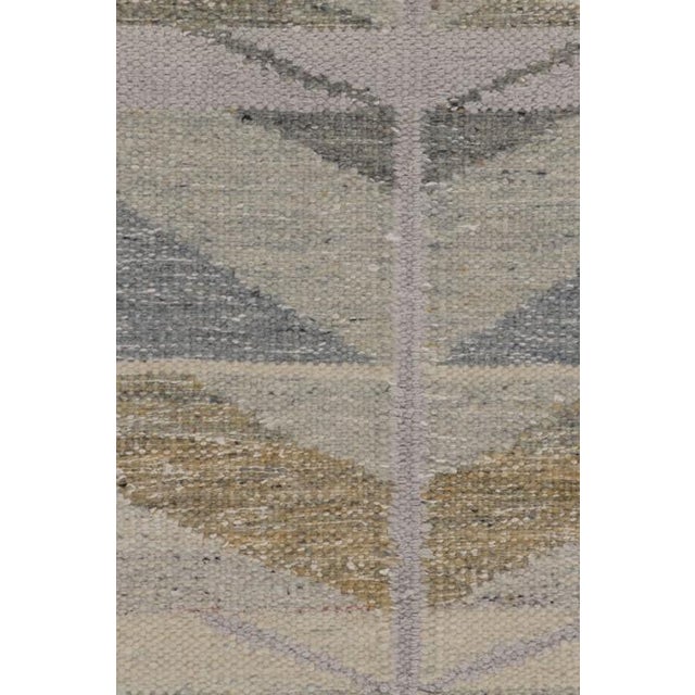 Rug & Kilim’s Scandinavian-Inspired Rug, Minimalist Chevrons in Gray and Blue For Sale In New York - Image 6 of 8