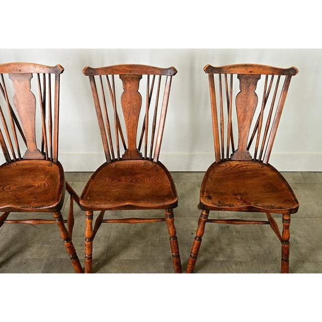 English English 19th Century Oak Windsor Chairs - Set of Four For Sale - Image 3 of 12