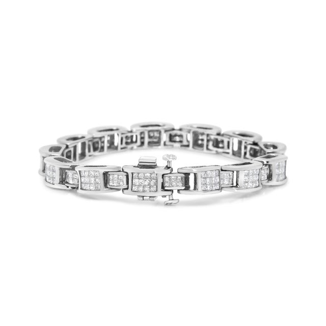 A must have for any serious jewelry collection, this stunning 14K white gold tennis bracelet boasts an impressive 5.0...
