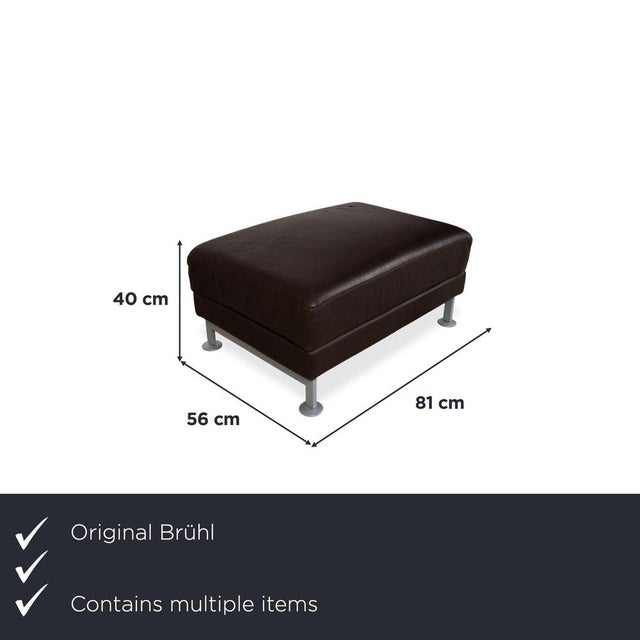 Modern Moule Set Leather Corner Sofa and Ottoman in Brown Chrome with Manual Function from Brühl, Set of 2 For Sale - Image 3 of 18