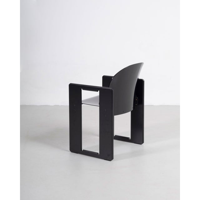 Black Dialogo Dining Chairs by Tobia & Afra Scarpa for B&b Italia / C&b Italia, 1973, Set of 6 For Sale - Image 6 of 18