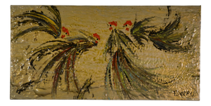 Deffp, Roosters, 2000s, Paint & Canvas