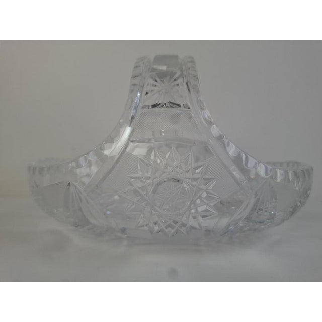 Silver Mid-Century Modern Cut Crystal Basket, 1970 For Sale - Image 8 of 12
