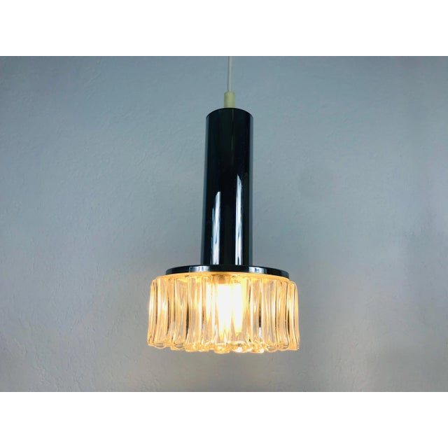 1970s Staff Chrome and Bubble Glass Hanging Lamp, Germany For Sale - Image 6 of 8