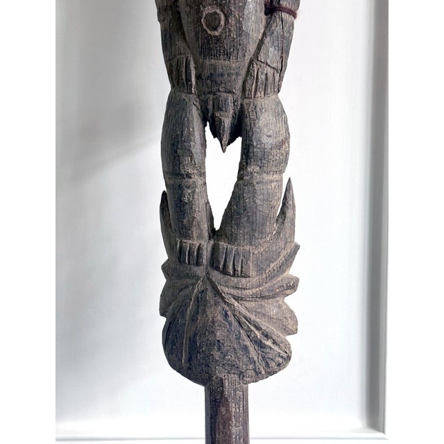 Wood Yam Ceremonial Digging Stick with Carving Papua New Guinea For Sale - Image 7 of 16
