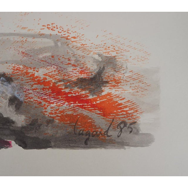 Lagard, Beach View, Original Watercolor For Sale - Image 3 of 7