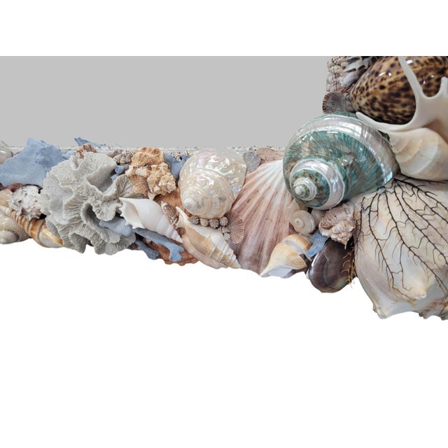 Large Artisan One-of-a-Kind Coastal Shell Mirror For Sale - Image 15 of 15