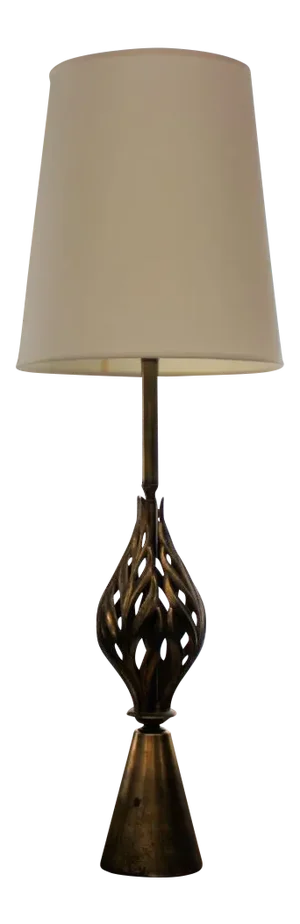 Hollywood Regency Brass Table Lamp
