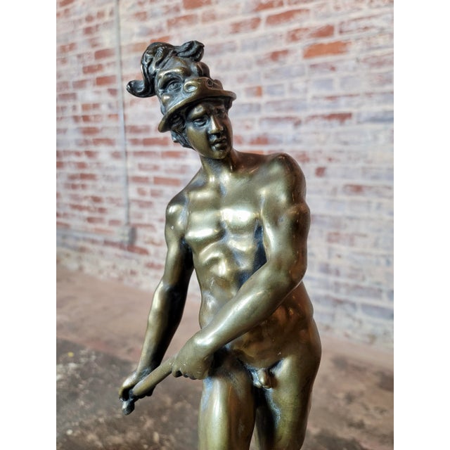 19th Century Large French Figural Nude Bronze Fireplace Chenets -A Pair For Sale - Image 9 of 11