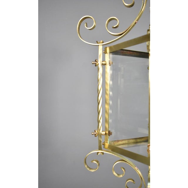 Large French Brass Lantern, 1920s For Sale - Image 10 of 18