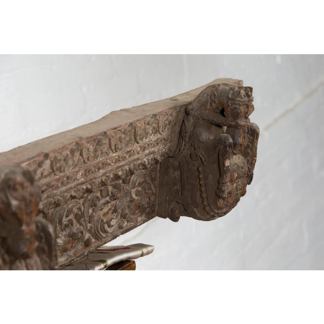 Indian Antique 19th Century Architectural Temple Molding with Carved Animals For Sale - Image 9 of 13