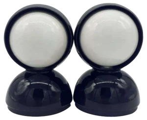 Black Eclipse Table Lamps by Vico Magistretti for Artemide, Italy, 1966, Set of 2