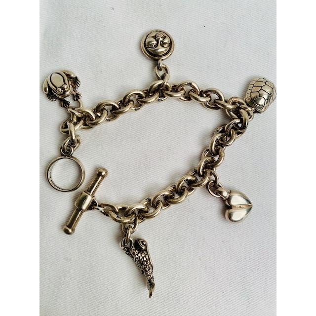 A rare vintage Barry Kieselstein-Cord sterling silver link bracelet, 8", featuring five engraved KC charms, brand new,...