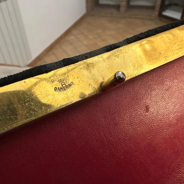 1970s Iconic 1970s Black Velvet and Brass Hand Bag by Roberta Di Camerino For Sale - Image 5 of 12