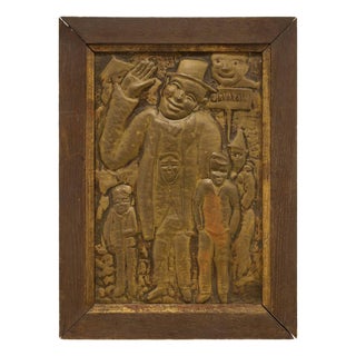 Arieh Merzer, Carnavale, Avant Garde Carricature Plaque, Paris, 1931 For Sale