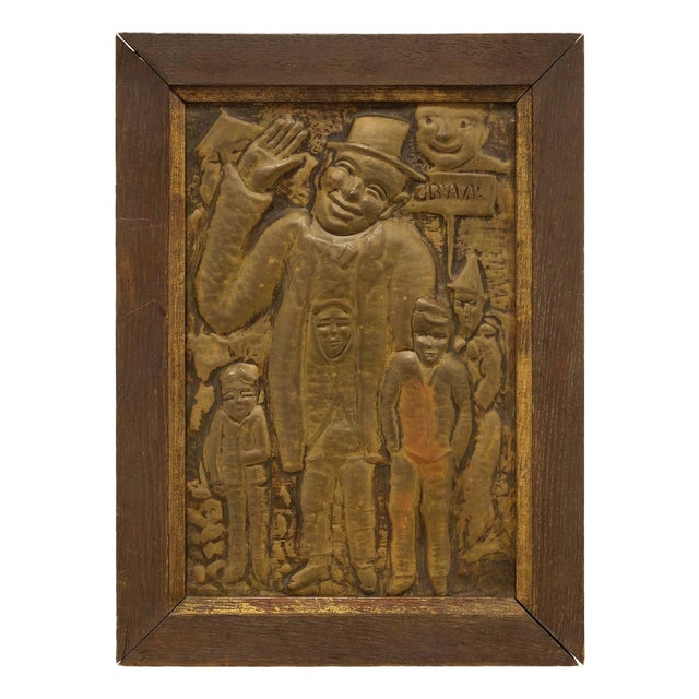 Arieh Merzer, Carnavale, Avant Garde Carricature Plaque, Paris, 1931 For Sale