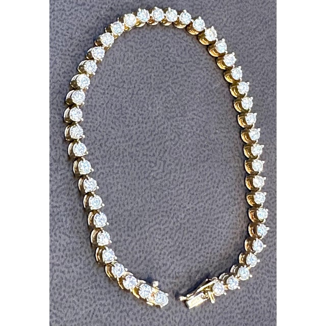 44 Round Diamond 10-12 Pointer Each Tennis Bracelet in 14 K Yellow Gold 5.0 Ct For Sale - Image 10 of 18