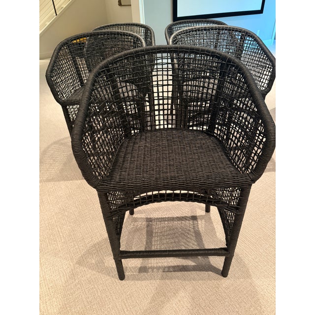 Made Goods Helena Counter Stool Charcoal Wicker by Made Goods For Sale - Image 4 of 5