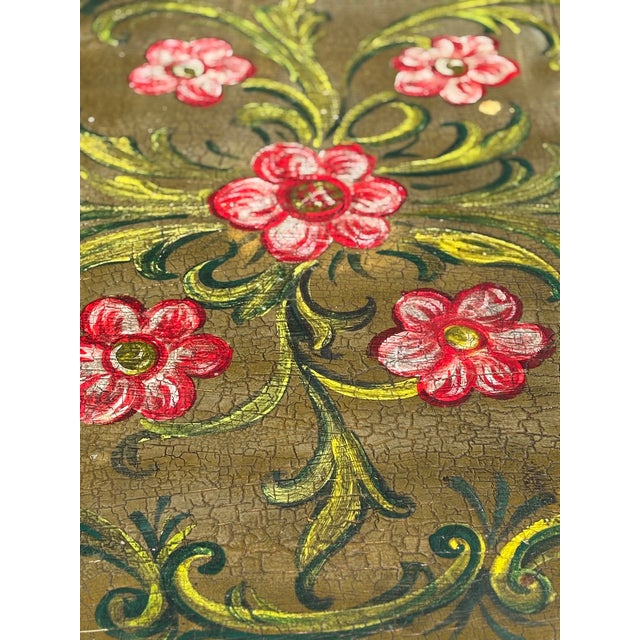 Forest Green Vintage Italian Green Painted Drop-Leaf Table, 1920 For Sale - Image 8 of 12