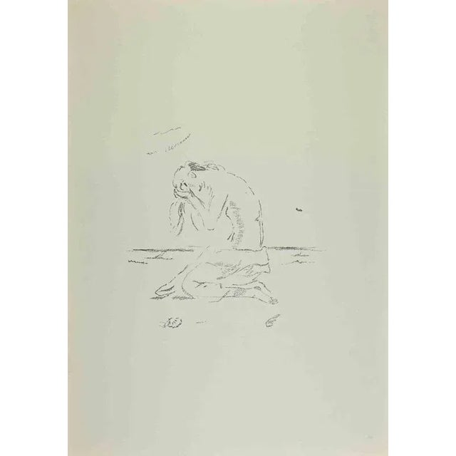 The lament of Ariadne is an artwork realized by Filippo De Pisis (1896, Ferrara - 1956, Milano) in 1968. Black and white...