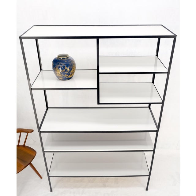 Frederick Weinberg Iron White Enamel Shelves Etagere Wall Unit Chairish