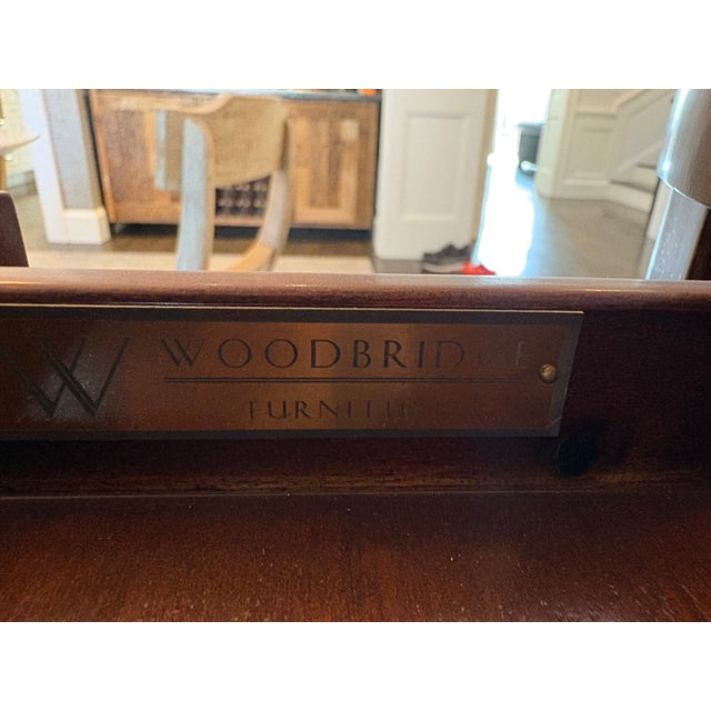 American Mahogany Console Tables by Woodbridge Pair 56 Inch For Sale - Image 3 of 3