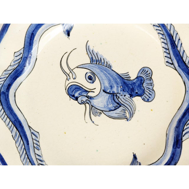 Italian Hand-Painted Ceramic Dishes by Giuseppe Mazzotti Albisola, 1930s, Set of 12 For Sale - Image 4 of 15