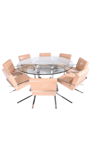 Gary Gutterman Stainless Steel Dining Table and Chair Set, Axius Designs, 1970