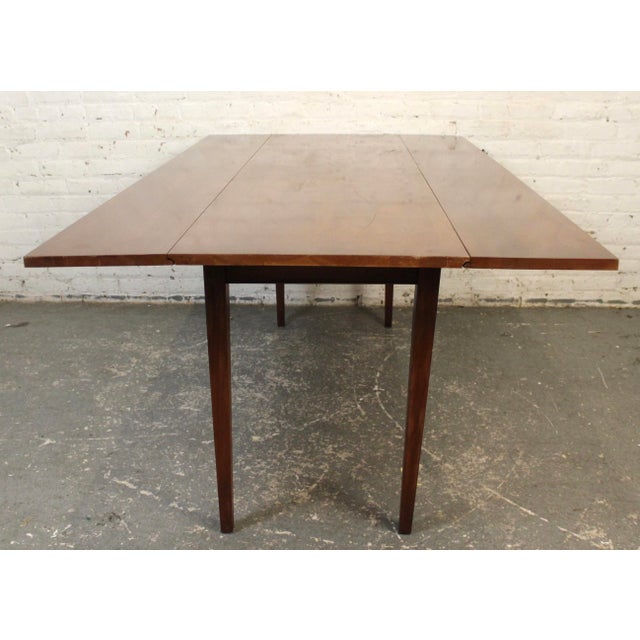 Mid-Century Modern Mid 20th Century Henkel-Harris Co. Solid Wild Black Cherry Drop-Leaf Table For Sale - Image 3 of 18