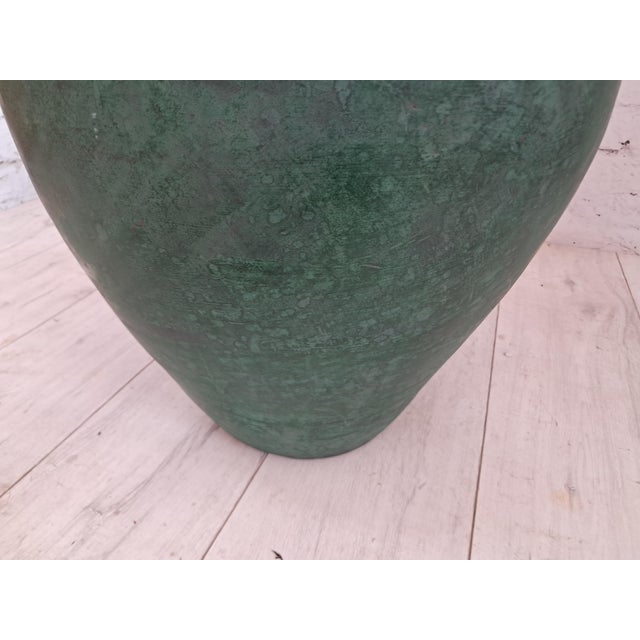 Large Vintage Tuscan Style Green and Gilt Terracotta Amphora Floor Vase, 1980s For Sale - Image 12 of 14