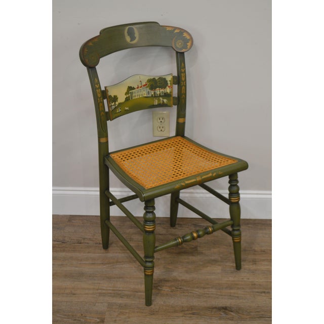 Hitchcock Green Painted Washington Mt Vernon Cane Seat Side