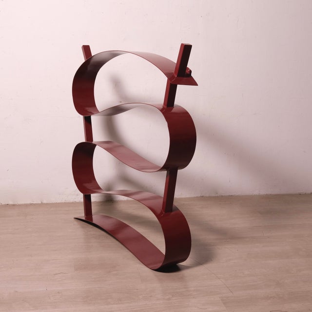 Handcrafted Iron Bookcase, Italy, 1980s For Sale - Image 3 of 18