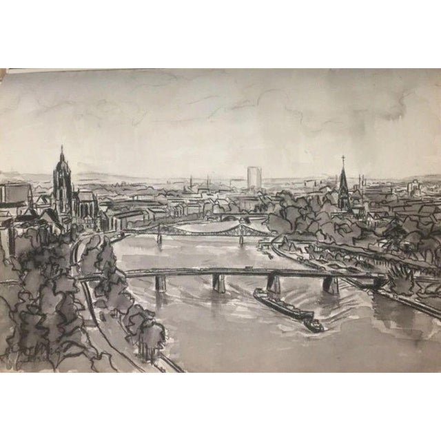 Iron Bridge, Charcoal & Ink For Sale - Image 4 of 11