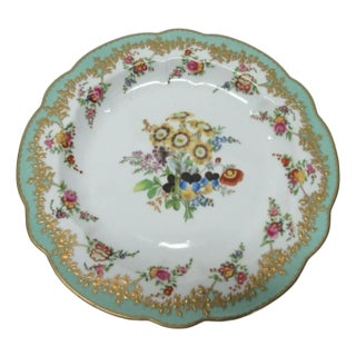 1980s Chelsea House Decorative Floral Design Dining Plate Asian Inspired White For Sale
