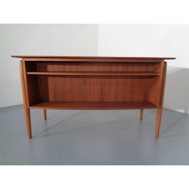 Danish Curved Teak and Oak Desk, 1960s For Sale - Image 12 of 18