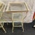 1980s Metal Glass Shelf Side Tables - A Pair For Sale - Image 5 of 11