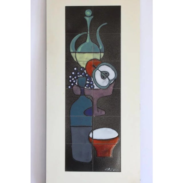 Mid-Century Modern Abstract Still Life Ceramic Tile Tableau from Capra, Italy, 1960s For Sale - Image 3 of 9
