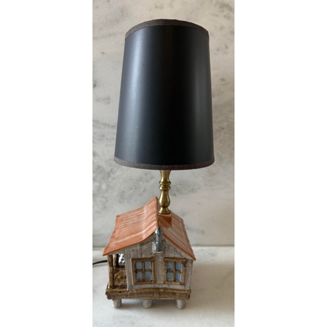 Vintage Louisville Stoneware Cabin Table Lamp For Sale - Image 4 of 12