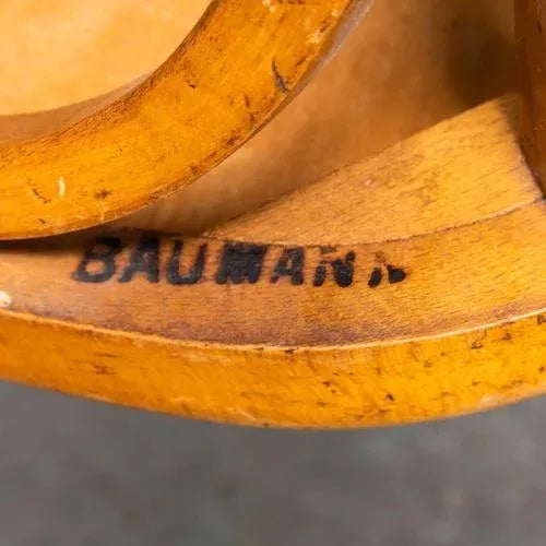 1950s Honey Bentwood Dining Chair from Baumann, 1950s For Sale - Image 5 of 11