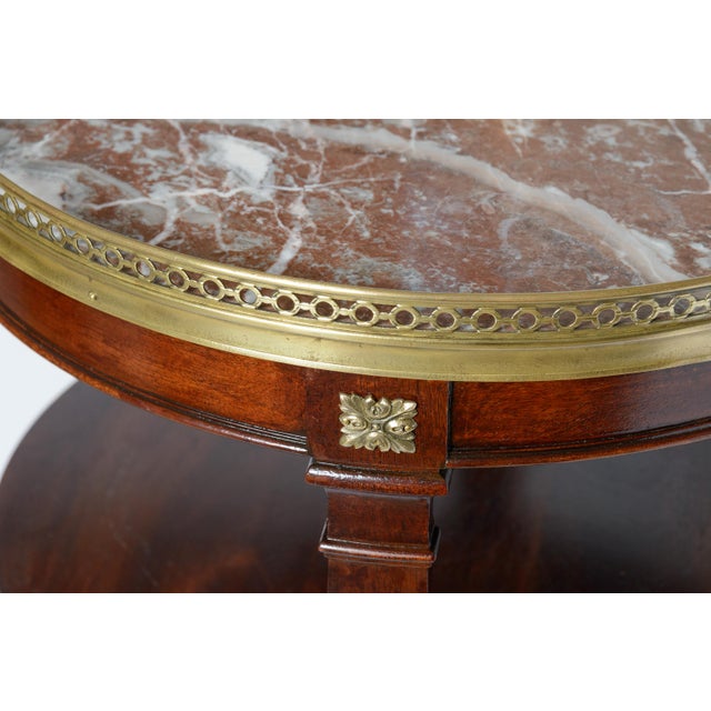 1940s Louis XVI Style Three Tier Bouillotte Drinks Table, Marble Top For Sale - Image 5 of 12