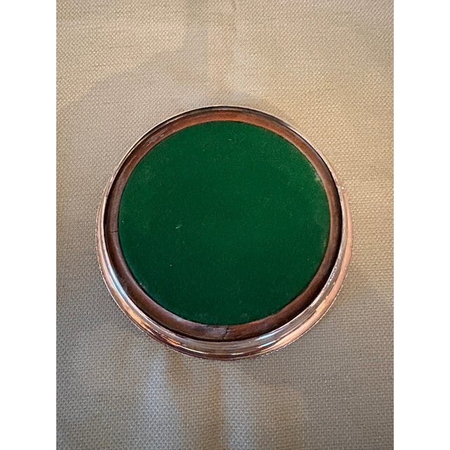 Vintage English Silver Plate & Mahogany Wine Bottle Coasters For Sale In Savannah - Image 6 of 7