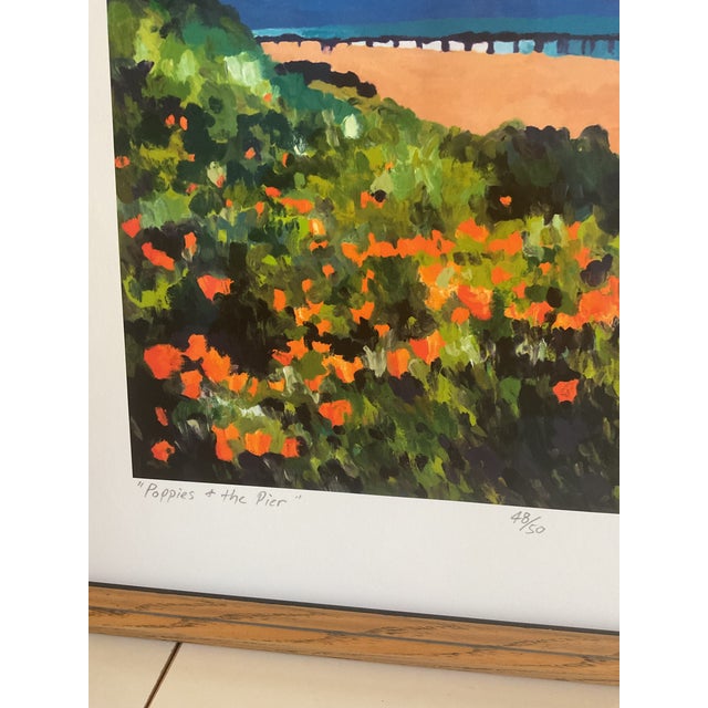 Late 20th Century Poppies + the Pier — Limited Edition Coastal Print Numbered and Signed by Artist Ken For Sale - Image 4 of 10