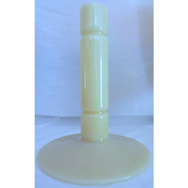 Ivory Early 20th Century Steuben Ivory Centerpiece Vase & Candlestick Set - 3 Pieces For Sale - Image 8 of 10