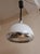 Metal Vintage Height-Adjustable Ceiling Lamp with White Plastic Shade and Chrome-Plated Metal, 1970s For Sale - Image 7 of 8
