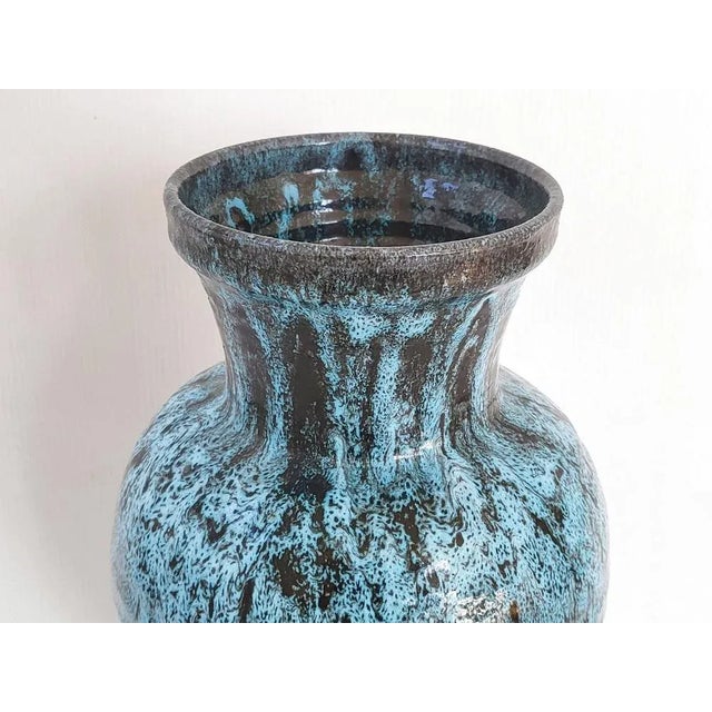 Black Vintage French Ceramic Vase from Accolay, 1960s For Sale - Image 8 of 9