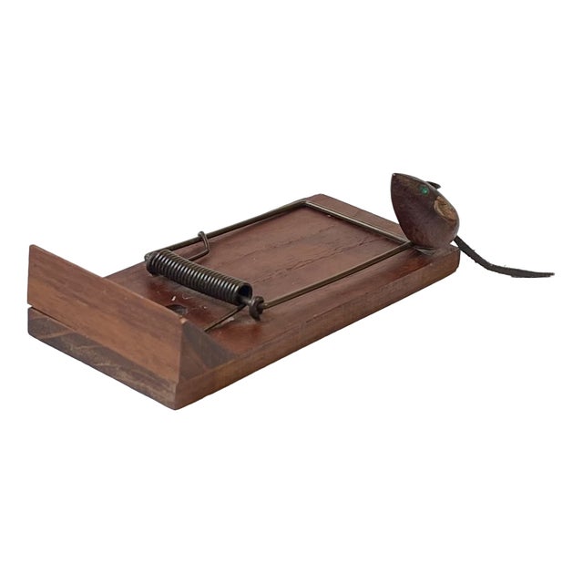 Mid-Century Scandinavian Mousetrap Paper Holder in Teak, 1960s For Sale